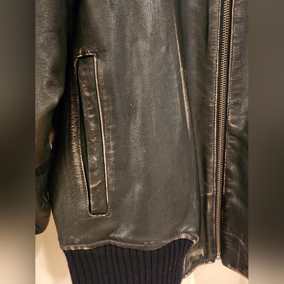 Distressed Leather Jacket - Picture 4 of 5